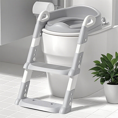 AMBLER 2-in-1 Potty Training Seat with Step Stool Ladder | Anti-Slip | For Boys & Girls Toddlers