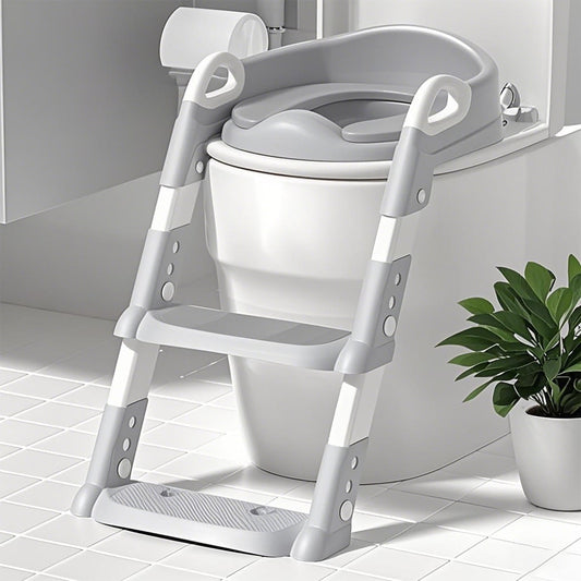 AMBLER 2-in-1 Potty Training Seat with Step Stool Ladder | Anti-Slip | For Boys & Girls Toddlers