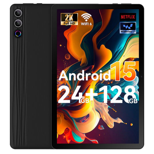 Android 15 Tablet, 11.5inch Tablet with 24GB RAM 128GM ROM 1TB Expand, Octa-core 8400mAh Battery 8MP+13MP Camera,2K FHD Display, 6G WiFi, Widevine L1 - Black
