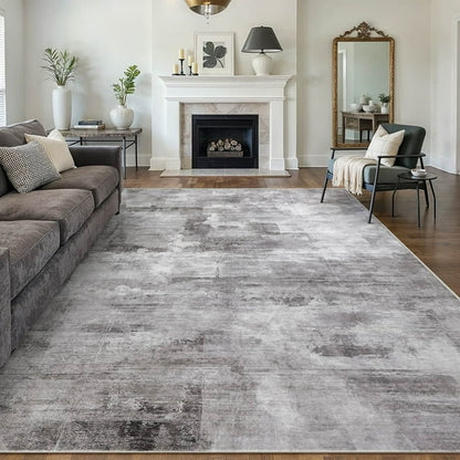 BERTHMEER 8'x10' Large Modern Abstract Area Rugs for Living Room Bedroom Dining Room Farmhouse Machine Washable Non-slip, Gray