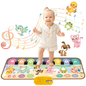 FRESHE Baby Music Mat, Baby Musical Keyboard Playmat with 8 Musices & 5 Animal Sounds, Touch Playmat Piano Music Mat, Educational Musical Toy for months 18+