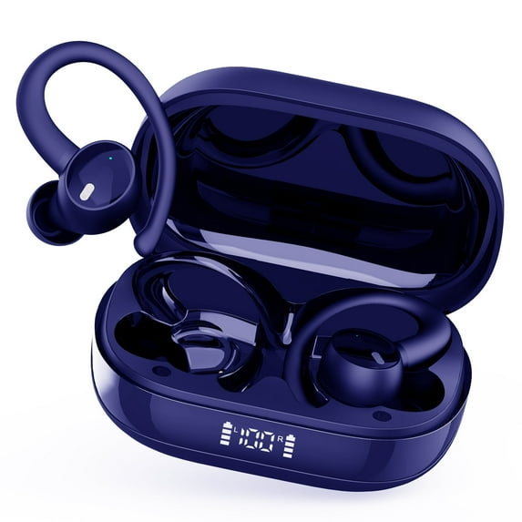 Bluetooth Headphones 5.3, 60Hrs Playtime Wireless Earbuds, Bass Boost 85%, Over-Ear Headphones Built-in 4 ENC Mics, IPX7 Waterproof Ear Buds with Earhook for Exercise Running Sports Green