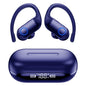 Bluetooth Headphones 5.3, Over-Ear Headphones Built-in 4 ENC Mics, 60Hrs Playtime Wireless Earbuds, Bass Boost 85%, IPX7 Waterproof Ear Buds with Earhook for Exercise Running Sports Blue