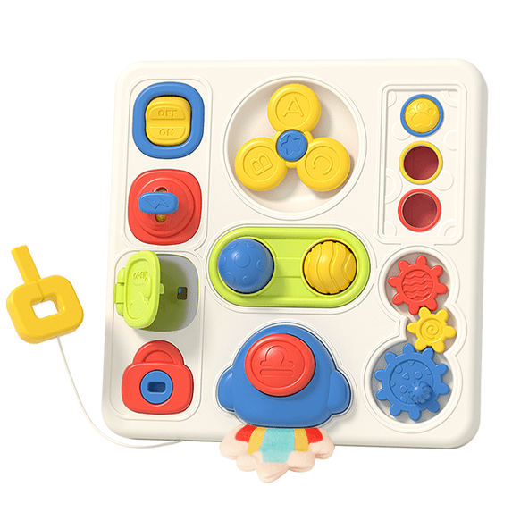 Busy Board for 1 Year Old, Toddler Toys Busy Board with Light & Music, Educational Toys for Learning Fine Motor Skills, Sensory Toy for Toddlers 1-3 Years Old