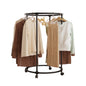 Clothing Garment Rack,Round Clothes Rack with 360°Rotation 4 Wheels,Floor-Standing Metal Clothes Organizer for Easy Storage