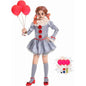 Scary Clown Costume for Girls, Halloween Outfit with Balloons & Makeup Kit for 5-7 Years