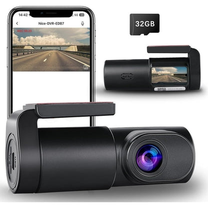 Dash Cam for Car, WiFi 1080P Dash Camera Front Dashcam for Cars, Mini Dashcams with App, Night Vision, G-Sensor, Loop Recording, 24H Parking Mode
