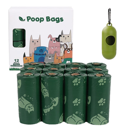 Dog Poop Bags with Dispenser, Extra Thick Strong Leakproof, Unscented & Durable Pet Waste Bags (180 Count, Green)