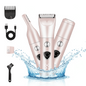 Bikini Trimmer for Women: 3 in 1 Electric Razors with LED Display - Waterproof Wet & Dry Use Hair Trimmer Kit forLadies Pubic Legs Face Underarms, Portable Womens Body Shavers Set