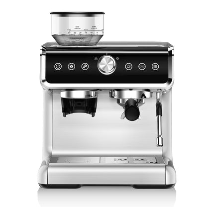 EUHOMY Coffee Maker Espresso Machine 15 Bar Semi Automatic with Grinder, Thermal Block Heating, Steam Wand, Home & Office