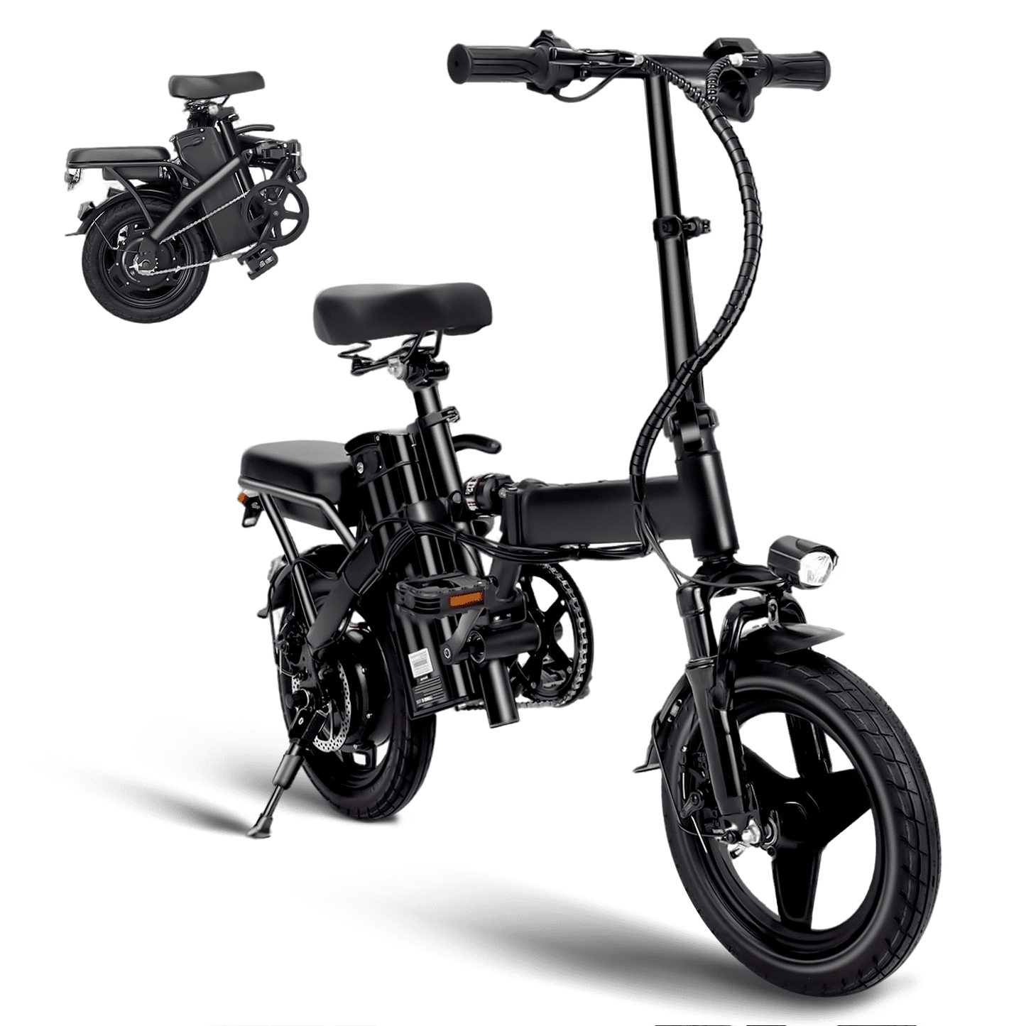 Electric Bike for Adults 15 Mph with Max 15° Uphill,Folding Ebikes 500W Peak Motor,Shock Absorbers Electric Bicycle,48V 10Ah Battery,15.5 Miles PAS Range UL 2849
