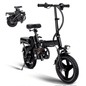 Electric Bike for Adults 15 Mph with Max 15° Uphill,Folding Ebikes 500W Peak Motor,Shock Absorbers Electric Bicycle,48V 10Ah Battery,15.5 Miles PAS Range UL 2849