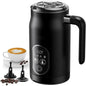4 in 1 Electric Milk Frother, Milk Frother and Steamer with Temperature Control, Automatic Warm and Cold Foam Maker for Coffee, Hot Chocolate, Black