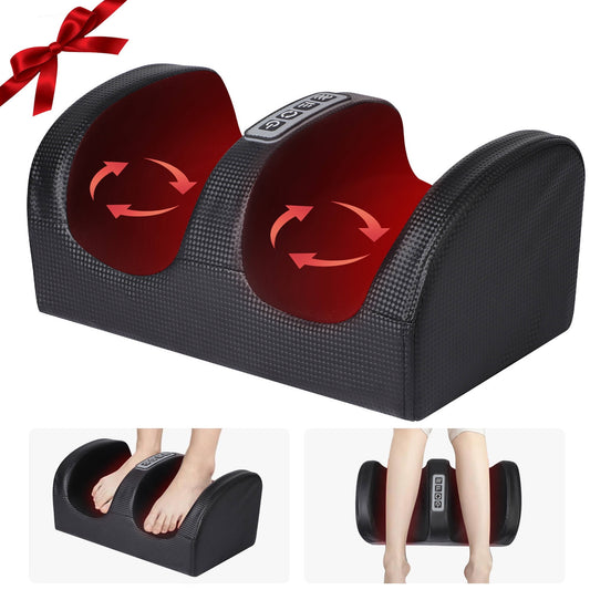 Morfone Shiatsu Foot Massager with Heat, Foot and Calf Massager with Roller, Deep Massage for Relaxation, Gifts for Women & Men, Black