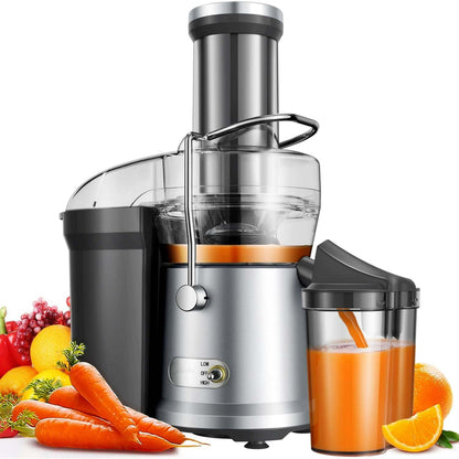 Juicer Machine, 1200W Centrifugal Juicer Extractor with Wide Mouth 3.2" Feed Chute for Fruit Vegetable, Easy to Clean, Silver