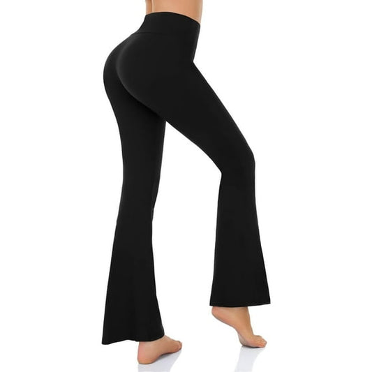 SOMER Women's Leggings Yoga Pants V Crossover High Waisted Flare Leggings Casual Bootleg Workout Pants L