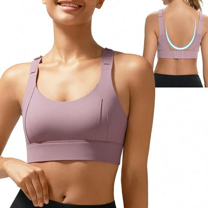 SOMER High Impact Sports Bra for Women Padded Seamless Workout Bra Adjustable Supportive Tank Top for Running Yoga Gym Fitness and Everyday Comfort