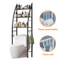 HIOHA over Toilet Storage Rack with Toilet Paper Roll Holder & 4 Hooks 1-Shelf Steel Bathroom Space Saver Organizer, Black