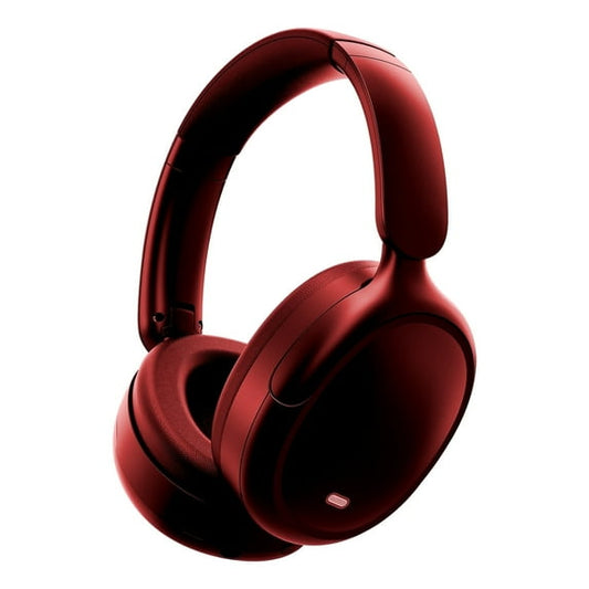 Hybrid Active Noise Cancelling -45dB, Bluetooth Headphones 5.4, 40H Playtime Earbuds, Clear Call with 4 Mics, Bass Boosted by 90%, Comfort Fit Over Ear Headphones for Travel Home Office PC Red