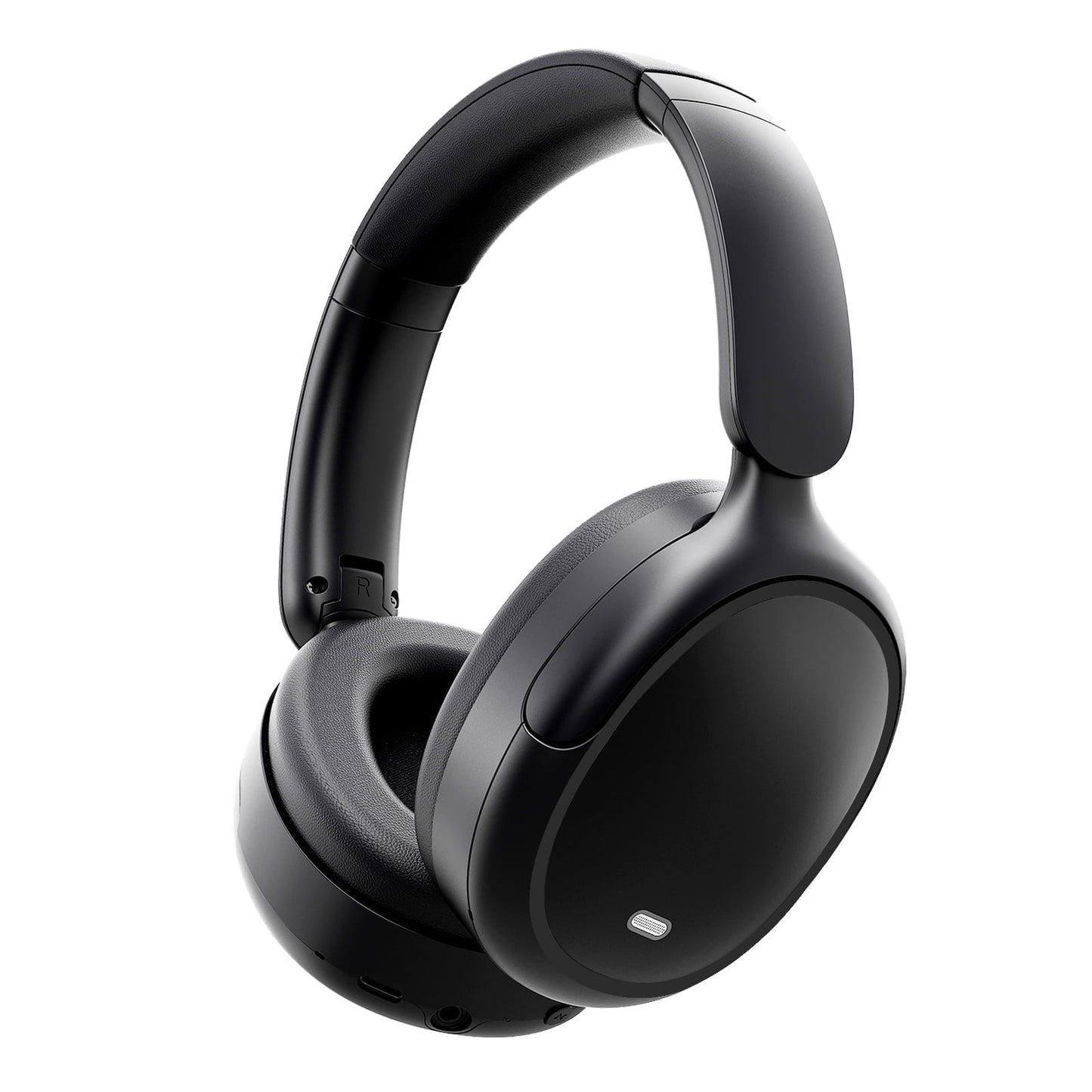 Hybrid Active Noise Cancelling -45dB, Bluetooth Headphones 5.4, 50H Playtime Earbuds, Clear Call with 4 Mics, Bass Boosted by 90%, Comfort Fit Over Ear Headphones for Travel Home Office PC Black