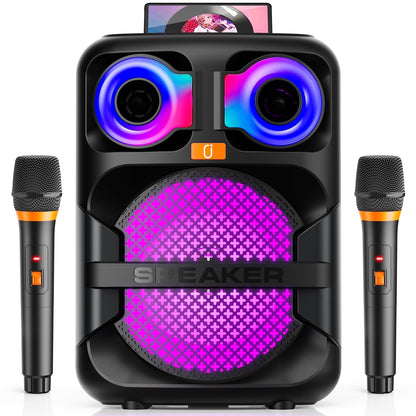 JYX Karaoke Machine with 2 Microphone, Home KaraokeSystem with Party Light, T28-T