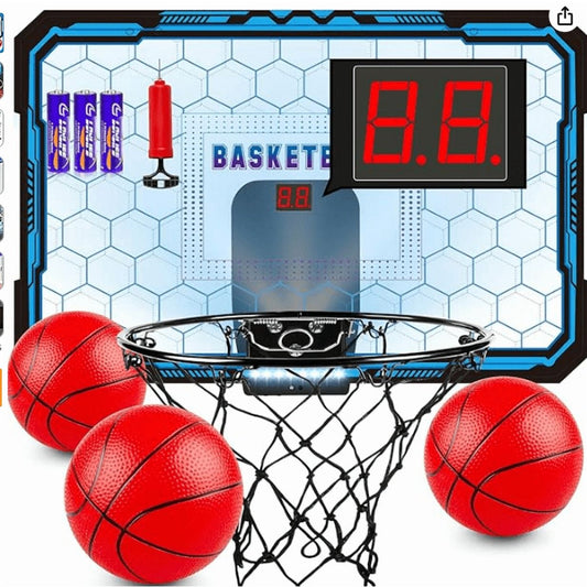 KOPPOP Basketball Hoop Indoor, Basketball Mini Hoop Pro Basketball Hoop OverThe Door with Cool LED Lights