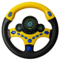 Kids Pretend Play Steering Wheel Toy with Light and Music, Funny Interactive Driving Toy for Boys and Girls, Sensory Toys for Ages 3+, Yellow