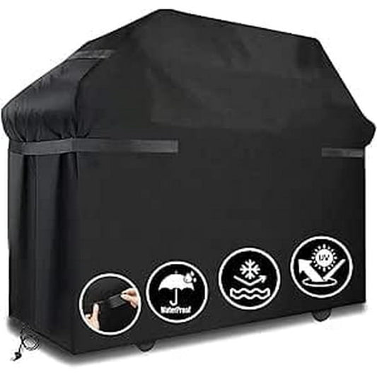 LCGOD Grill Cover, Heavy Duty BBQ Gas Grill Cover with Adjustable Straps, 61 inch All Weather Protection for Weber BBO, Char Broil, Gas Grill