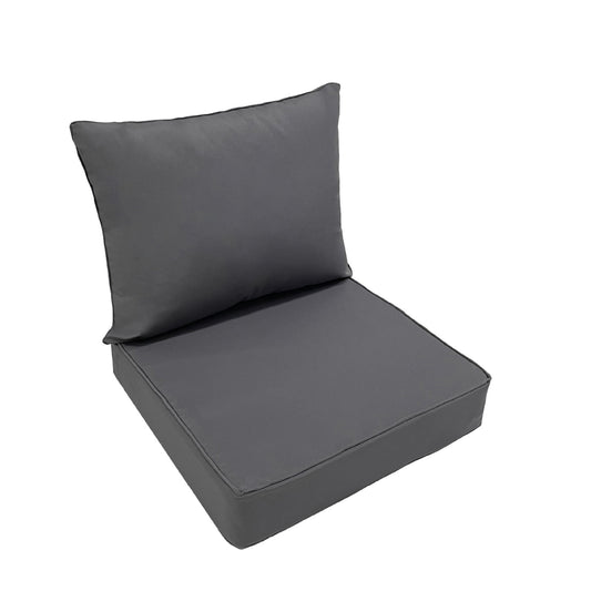LCGOD Outdoor Chair Cushions Waterproof & Fade-Resistant, Deep Seat Cushion Set, 22x22 inch, Gray