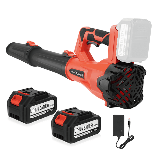 Leaf Blower, 21V Cordless Electric Blower with 2*4.0Ah Batteries and 2 Hour Fast Charger, Lightweight Leaf Blower for Patio Cleaning, Lawn Care, Blowing Fallen Leaves and Dust, etc.