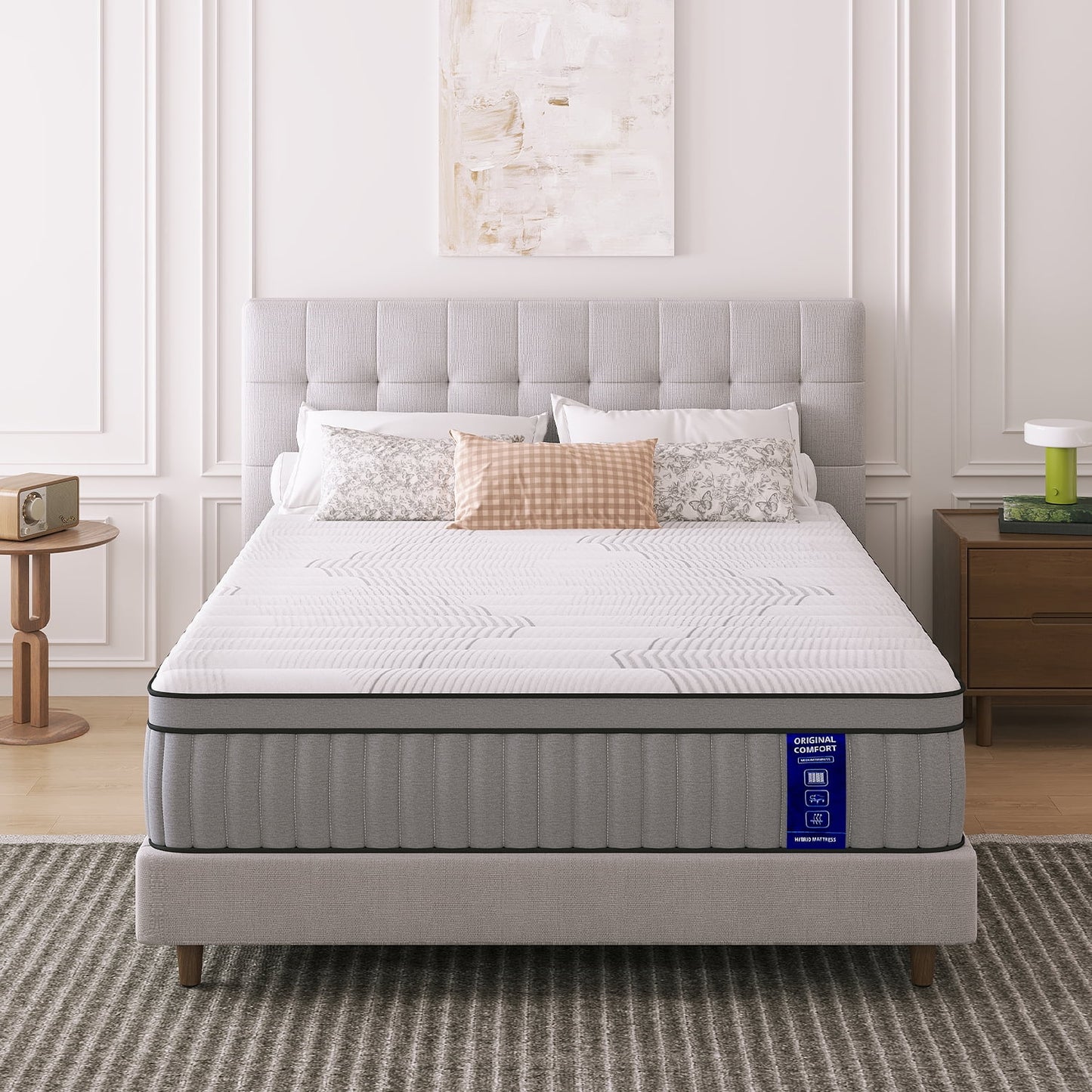 MLILY 14 inch Queen Hybrid Mattress in a Box, Cooling Gel Infused Memory Foam, Pocket Spring, Medium