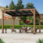 Modern Shade 10' x 12' Cedar Wood Hardtop Gazebo, Rot-Resistant Grill Shelter for Backyard or Deck