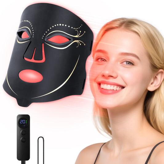 Morfone Red Light Therapy for Face, 4 Modes Led Face Mask Light Therapy with Remote, Portable Light Therapy Mask for Skin Care at Home, Travel