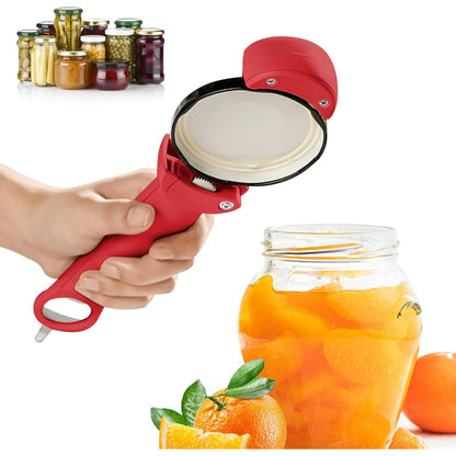 Stainless Steel Adjustable Screwer, 3 In 1 Multifunctional Retractable Bottle Opener Jar Opener for Weak Hands, Senior Arthritis (Red)