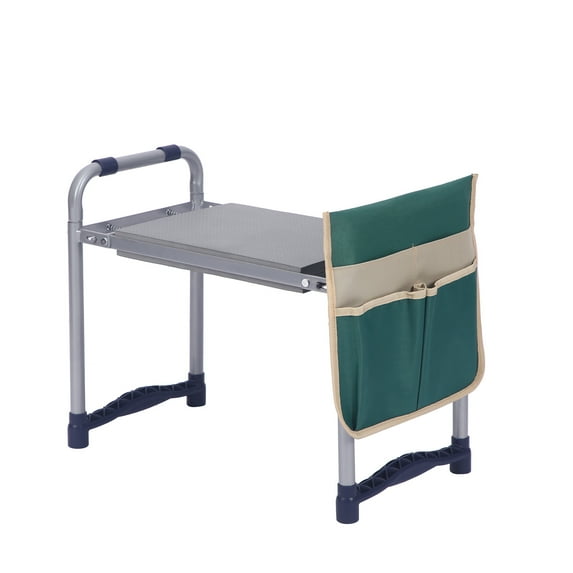 ORFELD Garden Kneeler and Seat,with 2 Tool Bags Pouches and Claw Gloves,Portable Lightweight Bench Thicken EVA Foam Pad Sturdy Steel Pipe Practical Garden Tools(Green)