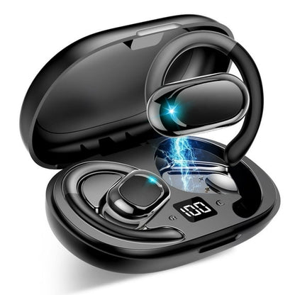 Open Ear Earbuds, Bluetooth 5.4 Wireless Earbuds, HD Stereo Bass over Ear Earphones with Earhooks, 58Hrs Playtime & LED Digital Display, IP7 Waterproof for Fitness, Cycling, Running