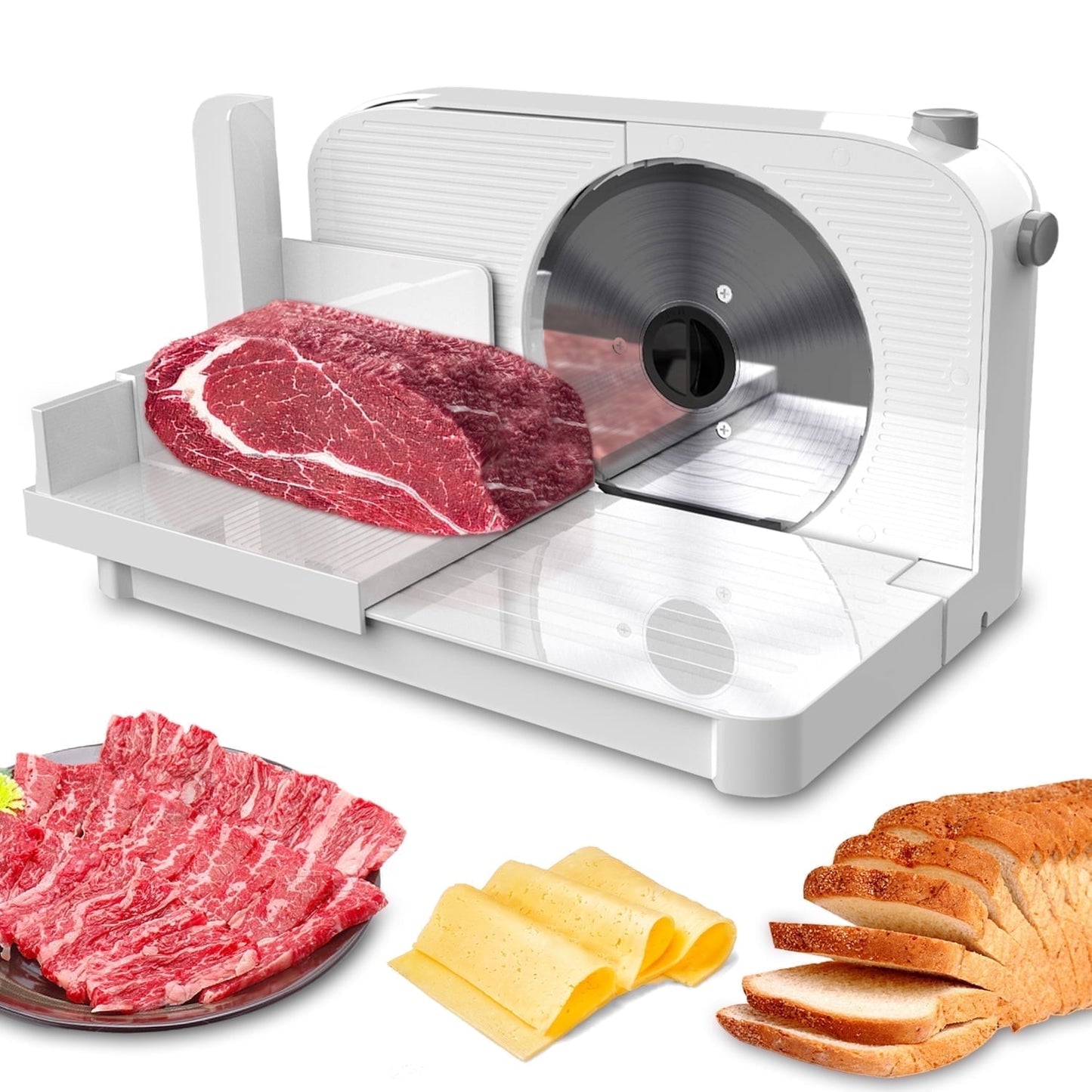 PANCERKA Meat Slicer Machine for Home, Adjustable Thickness, 0-15mm Cutting Capability