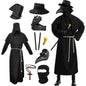 Plague Doctor Costume for Adult, 9 in 1 Halloween Costumes with Mask for Dress-Up Party
