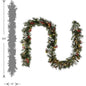 Pre-Lit Artificial Christmas Garland - 6ft Pine Garland with Warm White Lights, Pine Cones & Berries for Holiday Decor