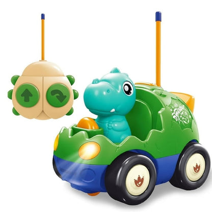 FRESHE RC Car, Cartoon Dinosaur Remote Control Car, Cars Toys with LED Lights & Music, Toddler Toys for Ages 2-4,（Blue）