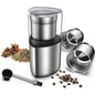 GDOR Coffee Grinder Electric Herb/Wet Grinder for Spices and Seeds with 2 Removable Stainless Steel Bowls, Silver