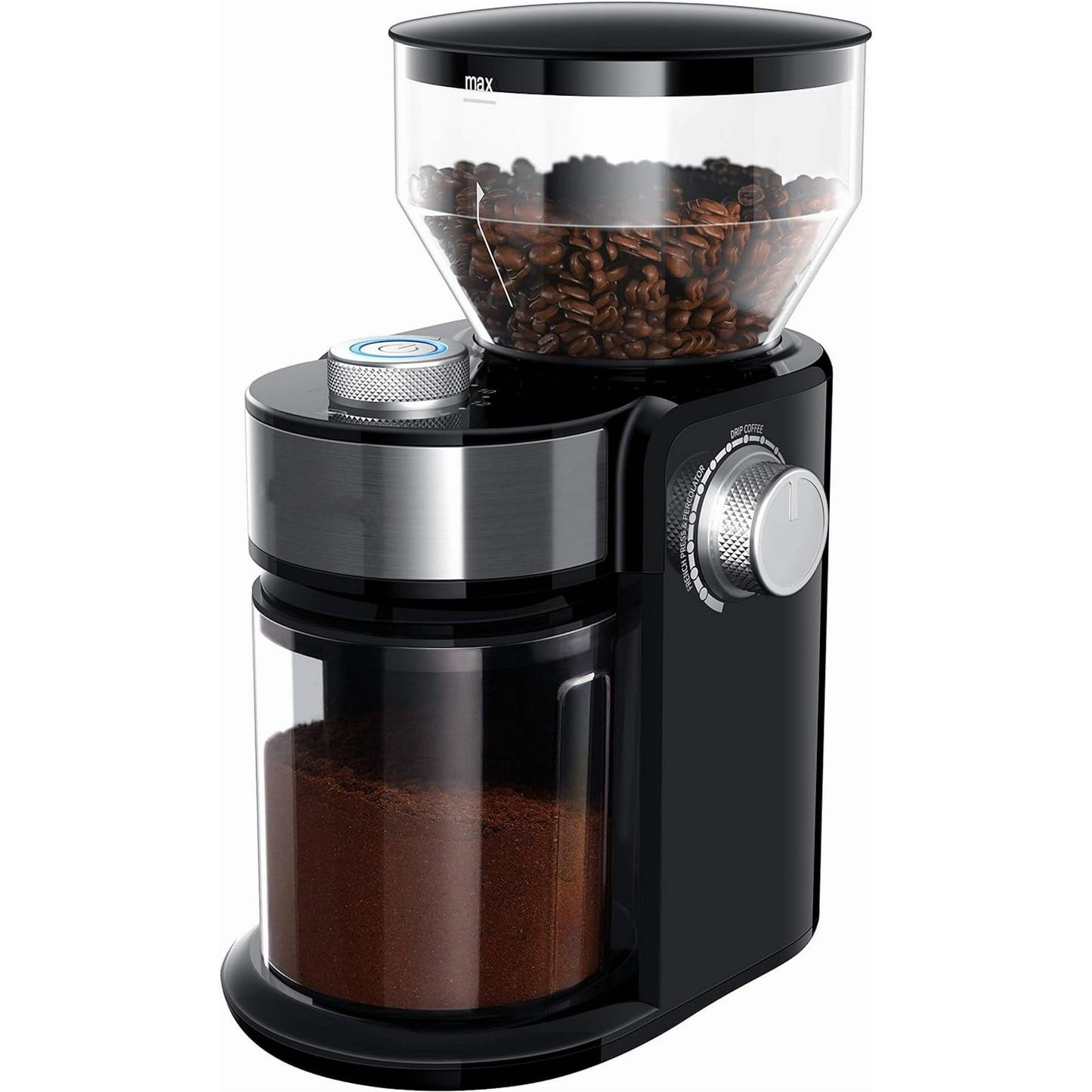 Electric Burr Coffee Grinder 2.0, Adjustable Burr Mill with 16 Precise Grind Setting for 2-14 Cup, Black