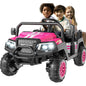 SaveJoy Ride on Toys, 24V 4 Seater Ride on Cars for Toddlers Kids, Powered Ride on Truck with Remote Control, Electric Car for Girls Boys, Pink