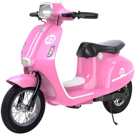 SaveJoy 24V Retro Ride on Toys Motorcycle for Kids Ages 8+, 15 mph LED Light up Electric Ride On Car,Durable Outdoor Gift for Boys & Girls,Pink