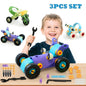 SaveJoy 3Pcs Engineering Vehicle Toys, STEM Building Construction Kits for Kids Ages 3-8, Learning Educational Model Set, Best Gift for Boys & Girls