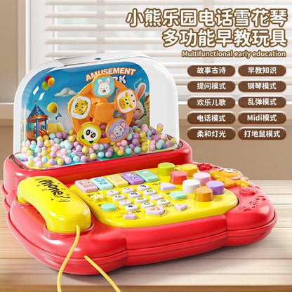 SaveJoy Baby Telephone Toy,All in One Educational Learning Toys,Toddler Phone with Music and light Gifts for Kids 3＋,Red