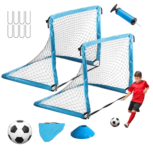 SaveJoy Soccer Goal for Kids, 2 pack 4'x3' Soccer Nets for Backyard, Portable Soccer Goal Training Equipment for Indoor or Outdoor Sports Games
