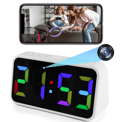 Security Clock Camera - Full HD 1080P Wireless Camera - WiFi Nanny Cam for Home Indoor Security