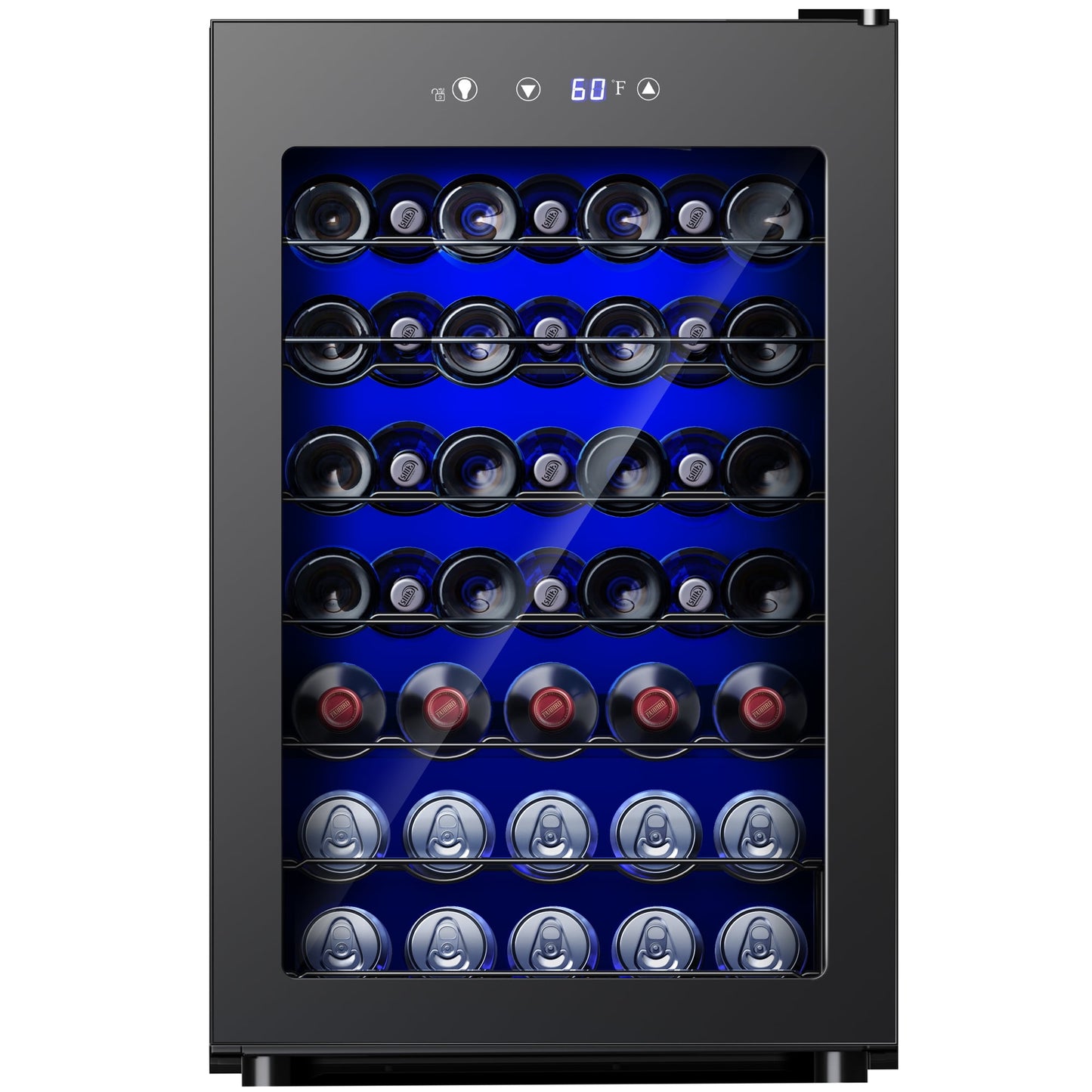Simzlife 45 Bottle Wine Cooler Refrigerator,Built-in Wine Fridge with Stainless Steel Glass Door, for Home, Kitchen, or Office