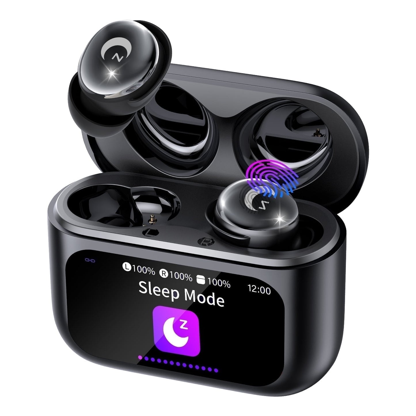 Sleep Earbuds Bluetooth 5.4 in Ear Smart Touch Screen Headphones, 48H Noise Cancelling Ear Buds with 5 EQ Modes, Mini Wireless Headphones Small Design for Side Sleepers, Clear Calls Earphones, IPX7